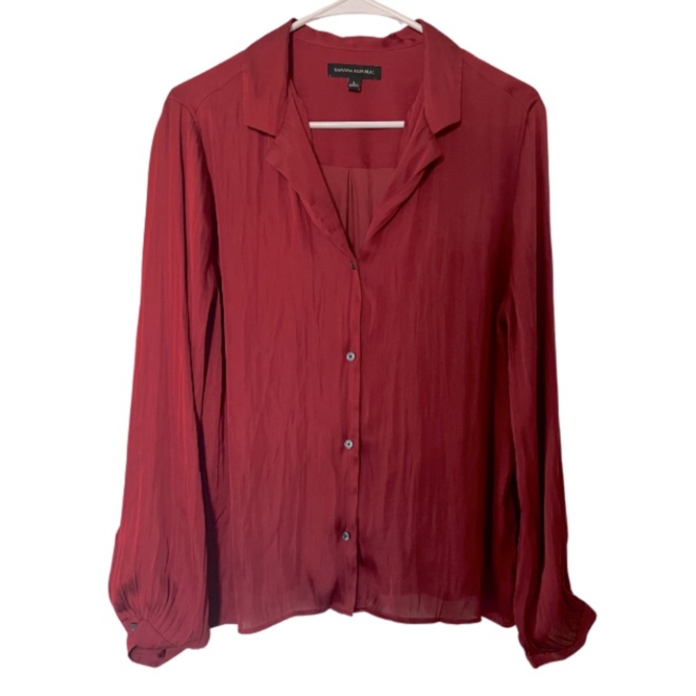 Banana Republic Deep Red Button-Down Shirt